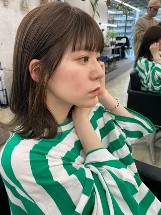 ミディアム カラー 似合わせカット レイヤー/ボブのヘアスタイル