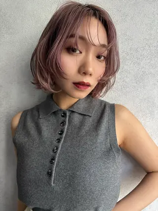 ショート カラー 韓国ヘア×髪質改善 縮毛矯正のヘアスタイル