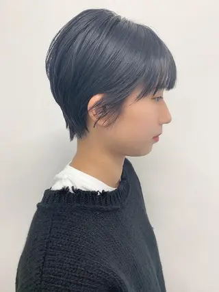 ショート カラー 色白に見える暗髪 梅田・増田のヘアスタイル