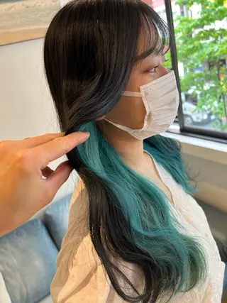 セミロング 渋谷ハイトーン/ デザインカラー阿部のヘアスタイル