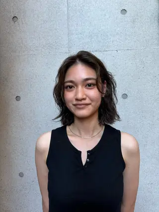 ミディアム カラー パーマ 似合わせカット /パーマ岡本淳平のヘアスタイル