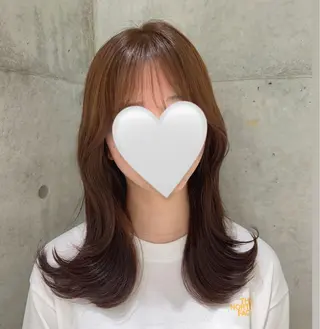 セミロング 顔周り🇰🇷韓国 レイヤー/モエのヘアスタイル