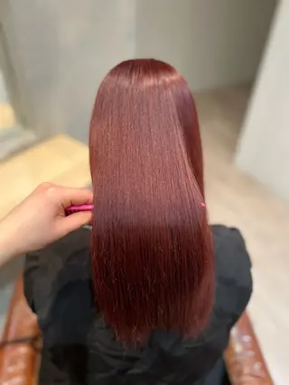 ロング Hair Make NEWYORK　稲荷町店所属・南部萌🍀縮毛矯正 ツヤ髪ストレートのヘアスタイル