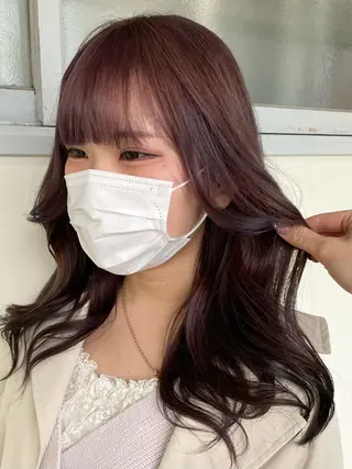 セミロング カラー ヘアアレンジ maoブリーチ無し 似合わせカラーのヘアスタイル