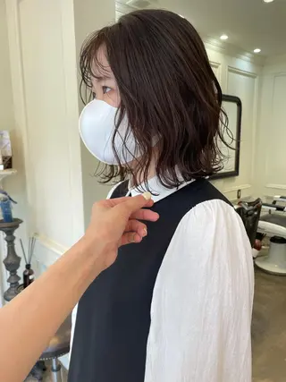 ミディアム カラー classic 新横浜所属・大人girly🛋️ 🤍yukakoのヘアスタイル