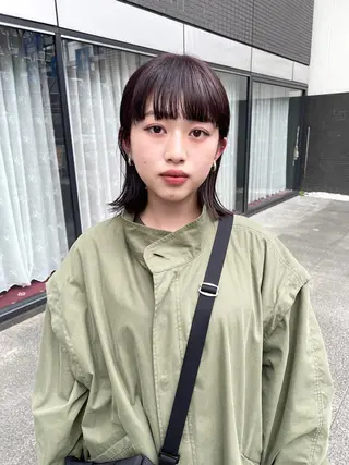 ミディアム カラー パーマ ヘアアレンジ メンズ キッズ ネイル マツエク・マツパ アイブロウ tatsumi/ボブ ウルフ/レイヤーのヘアスタイル