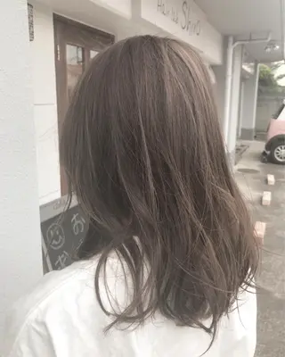 セミロング カラー レイヤーカット匠 イソザキノリユキのヘアスタイル