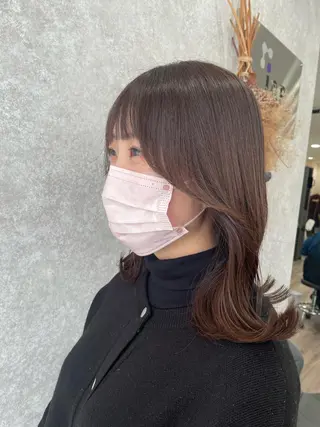 セミロング カラー たなか りなのヘアスタイル