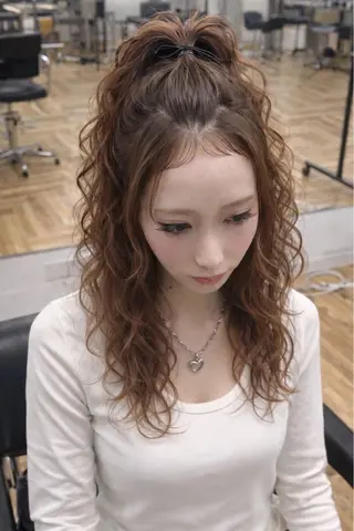 パーマ MASHU韓国ヘア/ レイヤー/透明感カラのヘアスタイル