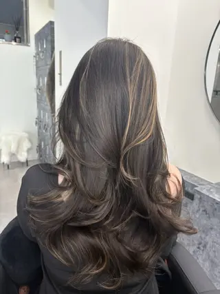 ロング カラー 中西 優亜のヘアスタイル