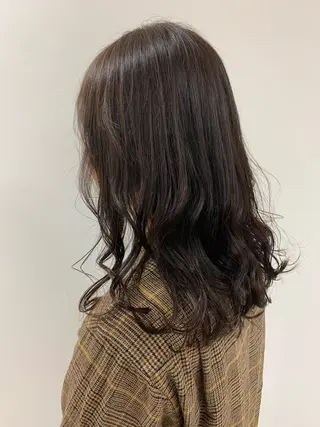 セミロング カラー 顔まわりカット✄ ベージュカラー🧸のヘアスタイル
