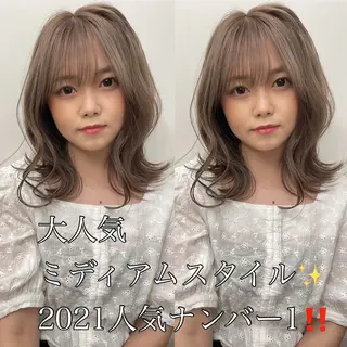 ミディアム カラー 髪質改善will hairdesignのヘアスタイル