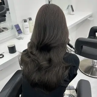 カラー 🤍韓国風スタイル 🤍暗髪ヘアのヘアスタイル