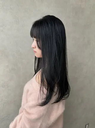セミロング カラー ako │ soa巻ける縮毛矯正のヘアスタイル