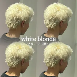 カラー メンズ 夏向/ハイトーン /パーマのヘアスタイル