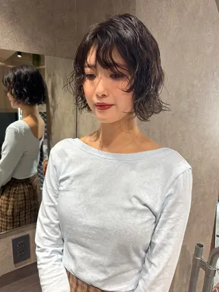 ミディアム カラー パーマ ヘアアレンジ 心斎橋美容室 Junのヘアスタイル
