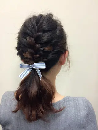 ミディアム セミロング ヘアアレンジ 沢田 瞳のヘアスタイル