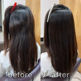 セミロング パーマ KIZU 髪質改善 オカルト怪談のヘアスタイル