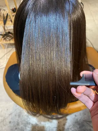 セミロング パーマ 艶髪/縮毛矯正 /髪質改善千田大地のヘアスタイル