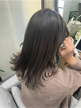 ミディアム カラー 髪質改善カラー&TR 縮毛矯正/弱酸性矯正のヘアスタイル