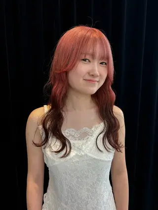 セミロング カラー ヘアアレンジ 夕羽夢🍓矢場/ 透明感カラーのヘアスタイル