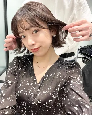 ミディアム 韓国レイヤーカット 髪質改善▫️水野有真のヘアスタイル