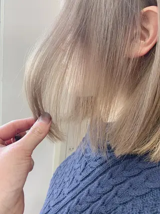 ミディアム カラー 白髪ぼかしハイライト 柳川拓哉のヘアスタイル