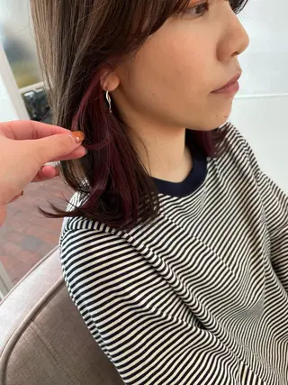 ミディアム カラー gotoday　shaire　saron所属・miu. ボブ/透け感カラーのヘアスタイル