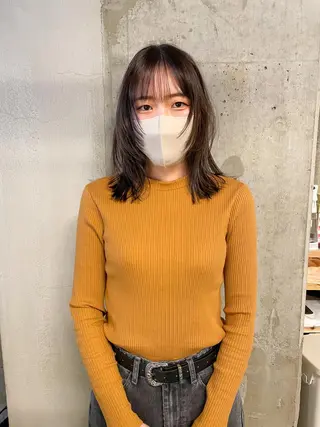 ミディアム カラー パーマ/レイヤー 岩山丈一郎のヘアスタイル