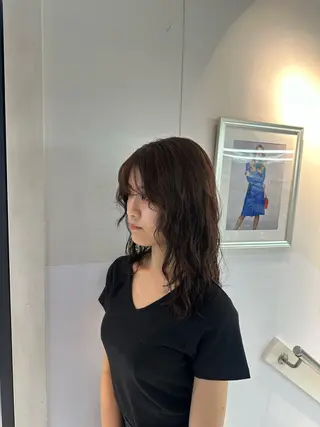 セミロング はにいハイライト カラー募集中のヘアスタイル