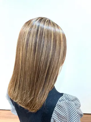 ミディアム Annon プライベートサロンのヘアスタイル