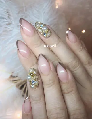 セミロング ネイル 長さ出し専門 nynaのネイルデザイン