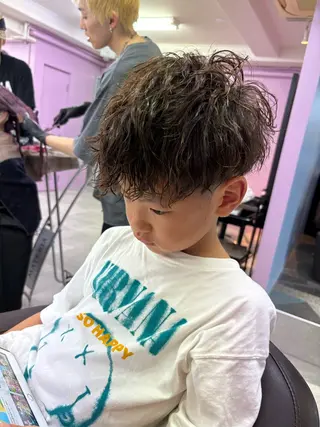 ショート パーマ メンズ AVANCE.難波 店長 松元のヘアスタイル