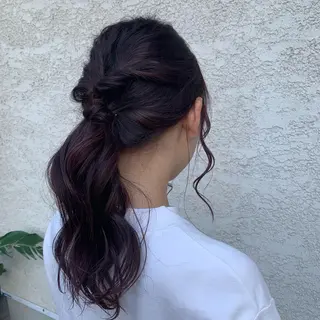 ロング カラー ヘアアレンジ 韓国×巻ける髪質改善 💍maki💍のヘアスタイル