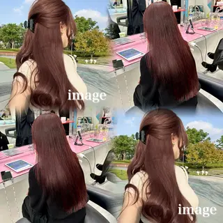 ロング カラー ヘアアレンジ トレンドモテカラー 🩷色落ちまで可愛くのヘアスタイル