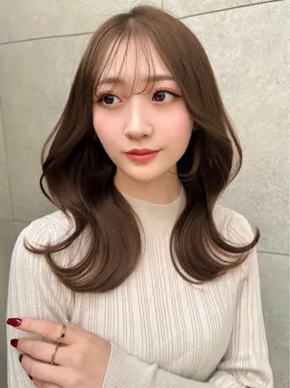 ミディアム カラー レイヤー❣️縮毛矯正 川村利幸のヘアスタイル