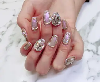 ロング カラー ネイル Q Free nailsのネイルデザイン
