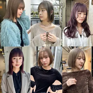 ミディアム カラー ヘアアレンジ lani ブリーチ /ダブルカラーのヘアスタイル