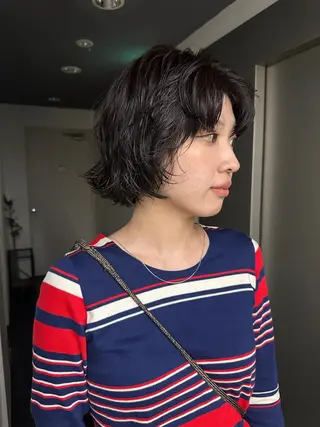 ショート パーマ ボブ/レイヤー/ケア パーマ/リュウタのヘアスタイル