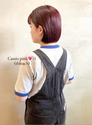 ミディアム カラー Musee plume所属・荻野七菜子 ボブのヘアスタイル