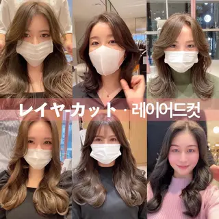 セミロング 韓国ヘア🇰🇷髪質 改善たけるのヘアスタイル