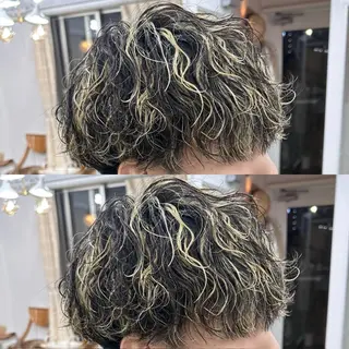 ショート カラー パーマ メンズ YUIMARL/ HIROTOのヘアスタイル