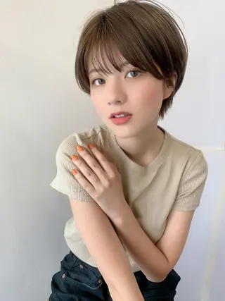 ショート カラー 縮毛矯正/ショート/ レイヤー/畑中正敏のヘアスタイル