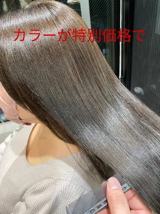 カラー ロング 深夜まで営業中‼️ レム髪質改善のヘアスタイル