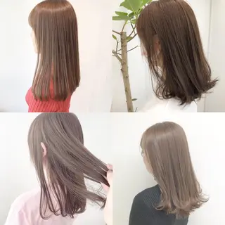 ミディアム カラー レイヤーカット 透明感カラーのヘアスタイル