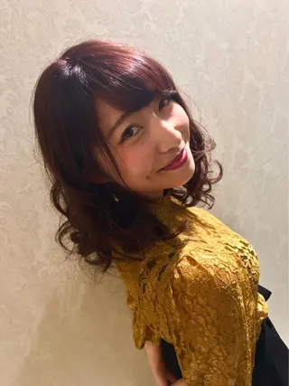 ミディアム カラー パーマ ヘアアレンジ 福田 武士のヘアスタイル