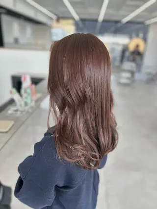 セミロング risa | 透明感 カラー|ベージュのヘアスタイル