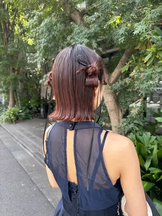 ミディアム ヘアアレンジ 【ヘアセット/美眉】 吉川玲のヘアスタイル