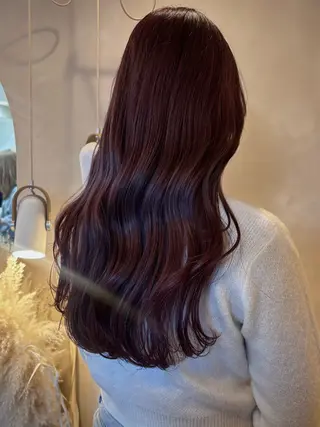 ロング カラー シンバヒナノ/パーマ レイヤー/髪質改善のヘアスタイル