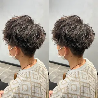 パーマ メンズ センターパート ／植田のヘアスタイル